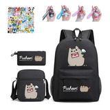 Mochilas De Gato De Dibujos Animados Kawaii Estudiante Linda