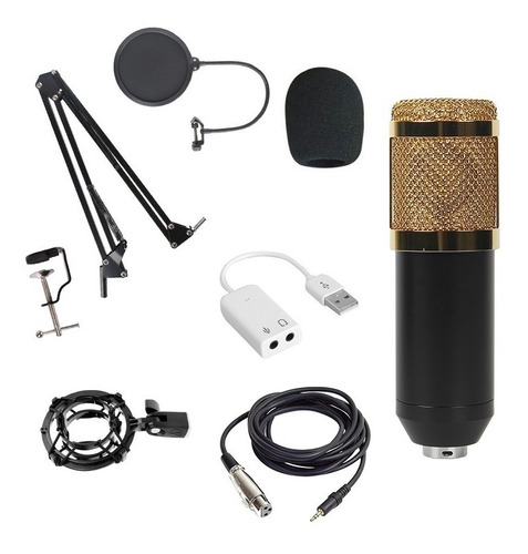 Kit Microfono Condenser Usb Canon Brazo Anti Pop Ems650