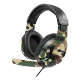 Headset Gamer 50mm Camuflado P3 3,5mm Para Pc E Consoles