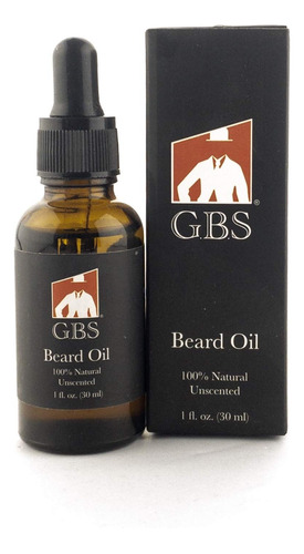 Aceite De Barba Sin Perfume Gbs, Botella De Vidrio De 1 Oz +