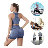 Conjunto Deportivo Top Y Short Para Yoga Y Atletismo