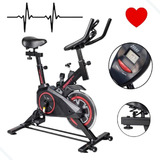 Bicicleta Ergométrica Com Painel Spinning Preto E Vermelho