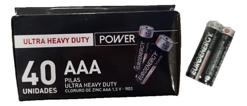 Pila Aaa Euroenergy Ultra Heavy Duty 1,5v Pack X40