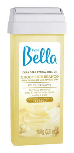 Cera Roll-on Depilatória Chocolate Branco Depil Bella 100g