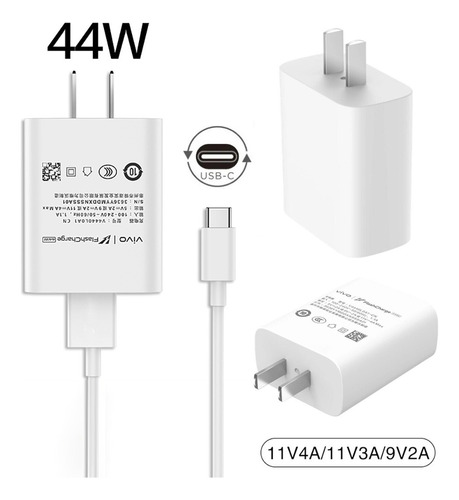 Cargador Vivo Flash Charge Original Tipo C 44w X70 Pro Y53s