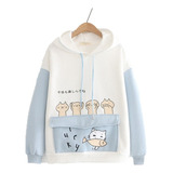 Sudadera Con Capucha Estampado De Pez Gato Japonés Coreano D