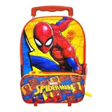 Mochila Carro Spiderman 16 Pulgadas Wabro 10166 Color Rojo