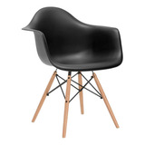 Cadeira Eames Eifflel Com Braço Daw  Com Assento Preto