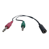 Cable Adaptador Convertidor Plug 3.5 Audio Y Microfono 1 A 2