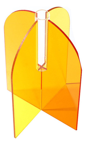 Jarron Flor Geometric Acrylic 2 Piezes Yellow Anaranjado .