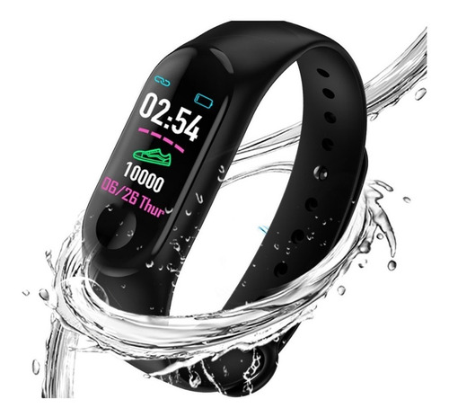 Reloj Deportivo Pulsera Deportes M3 Reloj Smart Inteligente Color De La Caja Negro Color De La Correa Negro