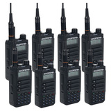 Kit 8 Rádios Uv-16 Pro Ip55 Microfone Baofeng Walkie Talkie