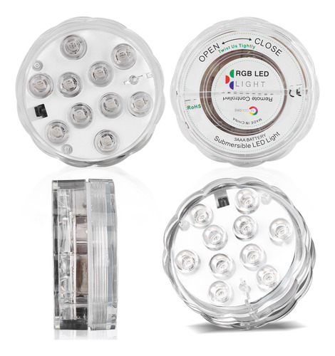 Color De Luz Led Sumergible A Prueba De Agua Con Control Rem