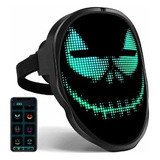 Máscara Led Terror Bluetooth Light Up Diy Fiesta Halloween