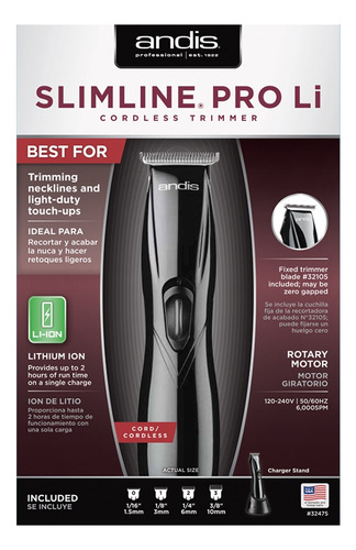 Recortadora Andis Slimline Pro Li Trimmer Negra