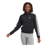 Sudadera adidas Essentials 3 Stripes Mujer Negro