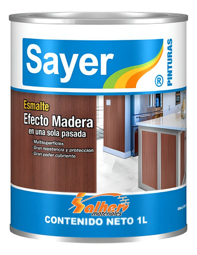 E S M A L T E Multisuperficies Efecto Madera 1 Litro Sayer