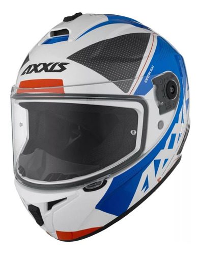 Casco Moto Integral Axxis Draken Gear B17 Azul Perla Brillo