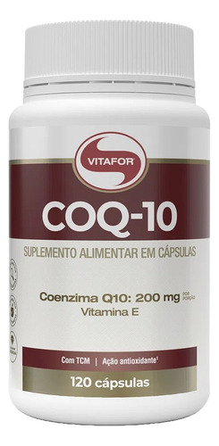 Suplemento Em Capsula Vitafor Coezima Coq-10 120 Capsulas 200mg Por Porção Sem Sabor