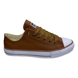 Tênis All Star Chuck Taylor Couro Caramelo Tradicional