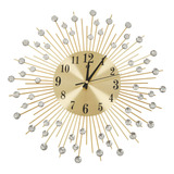 Reloj De Pared Con Diamantes, Decorativo, Redondo, De Metal