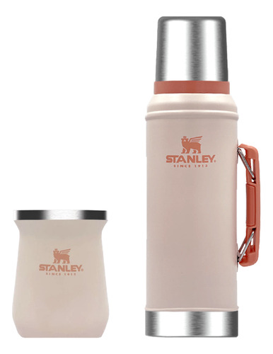 Combo Stanley Termo Classic 950ml Y Mate Acero Inoxidable Rosa