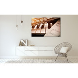 Cuadro Canvas Moderno Piano, Flauta & Partitura 94x142cm