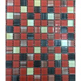 Venecita Revestimiento Vidrio 30x30 Malla Pared Rojo Baño