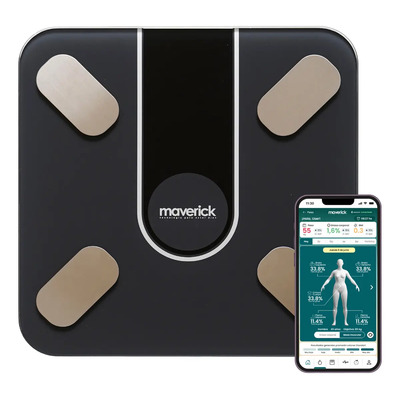 Balanza Corporal Inteligente Maverick Con App Y Precisión Color Negro | MercadoLibre