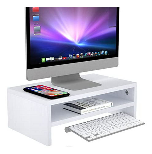 Soporte Monitor De Madera Con Organizador Compatible Con Pan