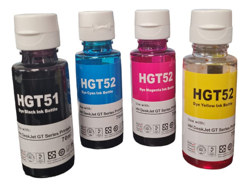 Kit 4 Tintas Compatibles Para Hp Gt51 Gt52 Gt5820 Gt5810