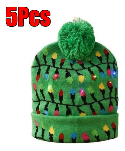 Sombrero De Navidad Led Light Up Gorro De Punto Regalo 5pcs