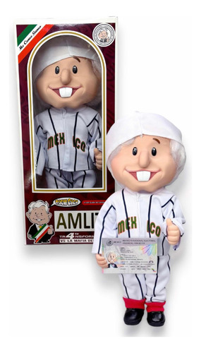 Muñeco Presidente Amlo Lopez Obrador Beisbol C/caja Y Sonido