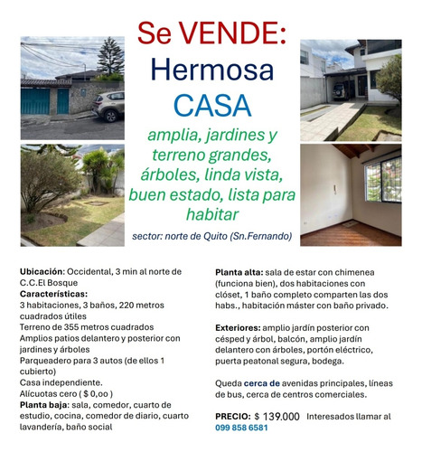 Casa Grande Independiente, Hermosa, Amplia, 3 Dormitorios, Estudio, Sala De Estar, Chimenea Que Si Funciona Bien, Patios Delantero Y Posterior Amplios Con Césped Natural Y Árboles, 3 Estacionamientos.