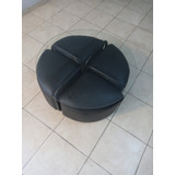 Mesa Circular De Vidrio Ratona Con Puff