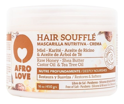 Afro Love Mascarilla Karite, Miel Y Aceite De Ricino 16oz