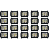 10 Pares Faros Duallys 6 Led 18w Fijo Estrobo Auto Moto 4x4