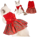 Vestido Roupa Pet Para Cachorro Ou Gato Natal Vermelho M