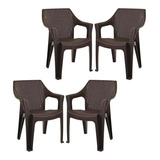 Set 4 Sillas Rattan Original Ardilla Envio Gratis