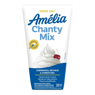 Chantilly Chanty Mix Tradicional 1 Unidade 200ml Amélia Vigor | MercadoLivre