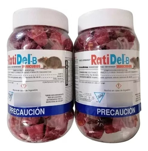 Veneno Para Ratas Ratidel-b Minicubos 250g (2pz)