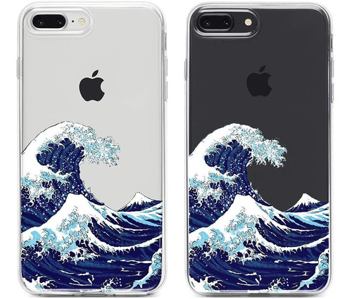 Funda Transparente Para iPhone 7/8 Plus Diseno De Ola