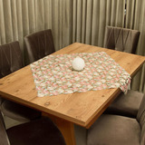 Toalha De Mesa Requinte Luxo Bordada 85x85cm Quadrada Argiva