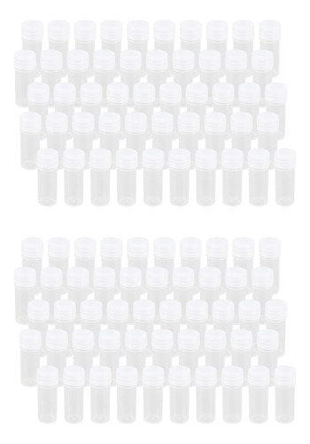 100 Botellas De Plástico Para Muestras, 5 Ml, Tubo De Ensayo