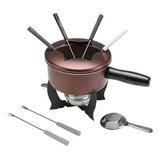 Aparelho De Fondue 10 Pçs Chocolate Queijo Brinox Marrom