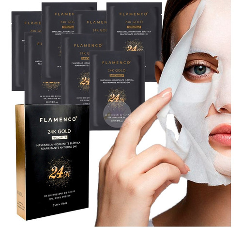 10 Mascarilla Facial Hidratante Mascarillas Reafirmante 24k