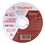 Disco Cortar Truper Corte Metal 4.1/2 Caja 10 Piezas