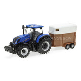 Trator New Holland T7.315 + Trailer De Cavalos Bburago 1:32