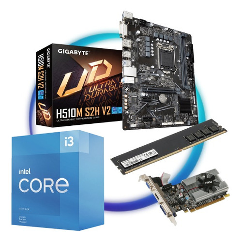 Combo - Mother Gigabyte H510m + I3 10105f + 8gb + Vga