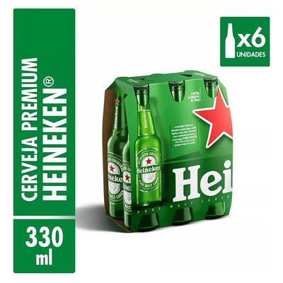 Cerveja Heineken Premium Garrafa 330ml Long Neck 6 Unidades | MercadoLivre